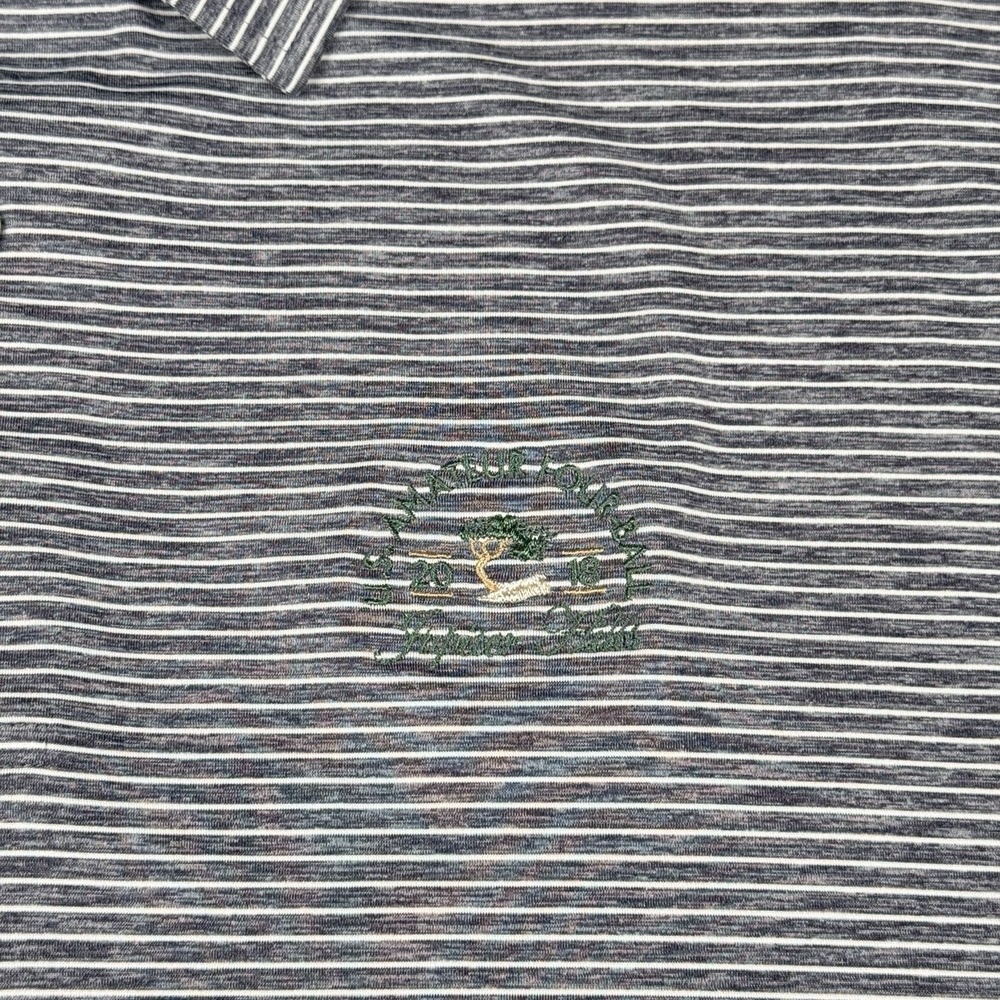 FootJoy Polo Shirt Mens Large Gray Striped Jupiter Hills US Amateur Hour Ball‎ - Picture 5 of 10
